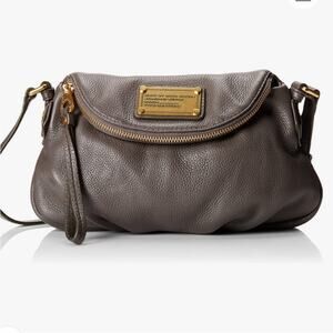 Marc by Marc Jacobs Classic Q Mini Natasha Crossbody Grey Leather Faded Aluminum